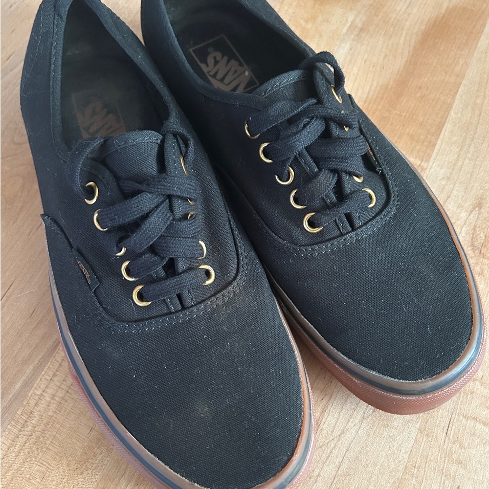Vans Men's Black Canvas Sneakers size 9.5
